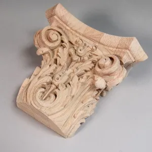 Beech capital for half column with bellflowers and volutes